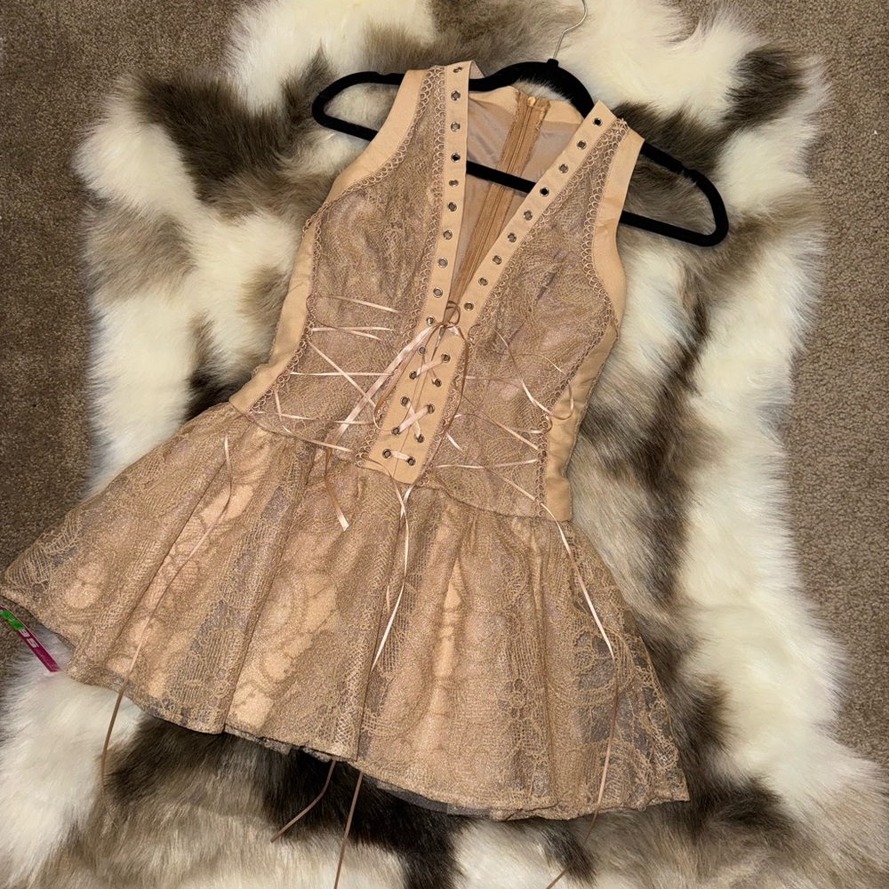 NWT line Scoop Neckline Lace Tulle Dress